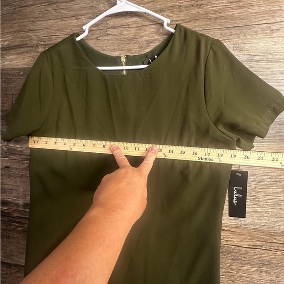 Lulu's Olive Green Short Sleeve Dress - Picture 3 of 9